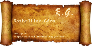 Rothmüller Géza névjegykártya